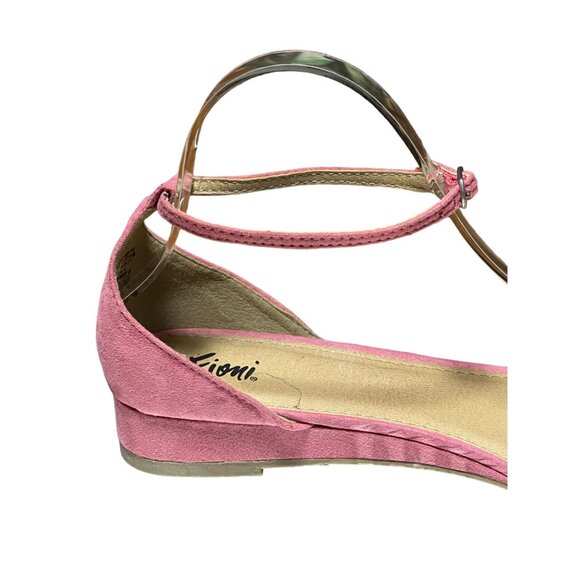 Fiomi Women's Size 10 Pink Faux Suede Ankle Strap Sandals With Buckle Closure - Picture 7 of 13